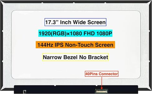 EM EMAJOR TECH New Screen Replacement for AUO B173HAN04.9 1920X1080 FHD 144Hz Non-Touch LCD LED Screen Display with Adhesive Tape and Tools in Saudi Arabia