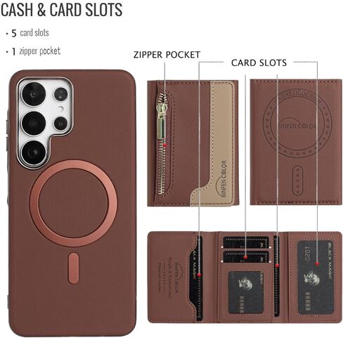 ASUWISH PHONE CASE لـ Samsung Galaxy S22 Ultra 5G Wallet Cell Cover متوافقة مع Magsafe RFID Glass Glass Protector حامل بطاقة الائتمان حامل S22ULTRA 22S S 22 S22ULTRA5G 6.8 نساء أزرق in Saudi Arabia