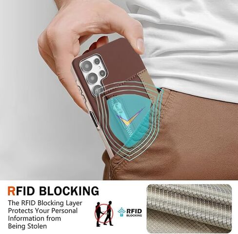 ASUWISH PHONE CASE لـ Samsung Galaxy S22 Ultra 5G Wallet Cell Cover متوافقة مع Magsafe RFID Glass Glass Protector حامل بطاقة الائتمان حامل S22ULTRA 22S S 22 S22ULTRA5G 6.8 نساء أزرق in Saudi Arabia