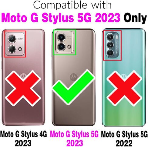 Asuwish Phone Case لـ Motorola Moto G Stylus 5G 2023 Zipper Wallet Cover Magnetic Disachable Cover مع حامل بطاقة حزام الشاشة الزجاجية المقسى Gstylus G5 XT2317DL in Saudi Arabia