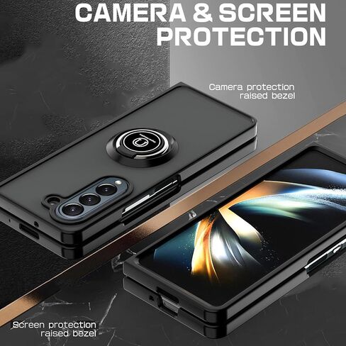 علبة الهاتف لـ Samsung Galaxy Z Flip 6 5g 2024 Matte شفافًا مع حلقة شاشة زجاجية مقلدة من حامي الدقة الدوارة. in Saudi Arabia