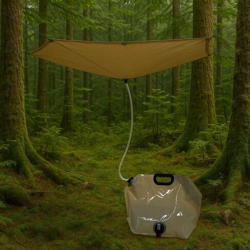 GARVIN Portable Rainwater Collection System for Camping – 5FT x 5FT Hanging Tarp with 2.2-Gallon Collapsible Water Storage Bag, Emergency Survival Hydration Gear, Lightweight & Easy Setup in Kuwait
