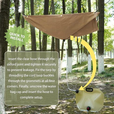 GARVIN Portable Rainwater Collection System for Camping – 5FT x 5FT Hanging Tarp with 2.2-Gallon Collapsible Water Storage Bag, Emergency Survival Hydration Gear, Lightweight & Easy Setup in Kuwait