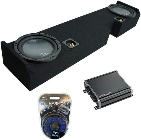 Harmony Audio Bundle R104 Compatible with Ford F250 F350 Ext Super Cab Truck 01-14 Dual 10" Sub Box & CXA400.1 in Saudi Arabia