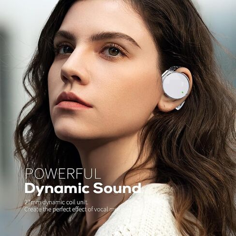Open Ear Headphones Wireless 52hrs Bluetooth 5.4 Over Ear Hooks Headphones Earbuds with Microphone Ear Clip Headphones Simultaneously Connect 2 Devices Clip on Earphones in Kuwait