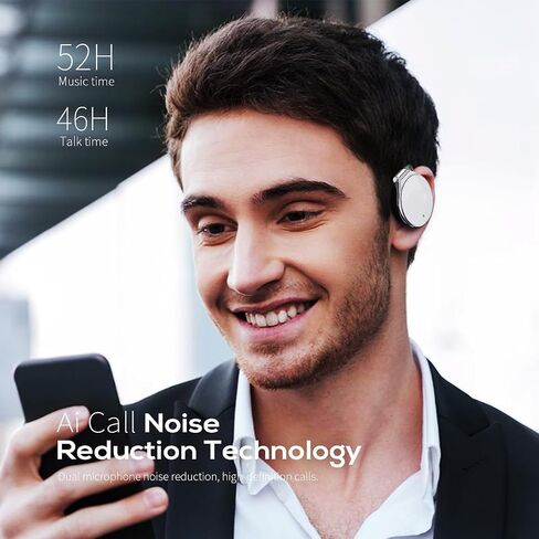 Open Ear Headphones Wireless 52hrs Bluetooth 5.4 Over Ear Hooks Headphones Earbuds with Microphone Ear Clip Headphones Simultaneously Connect 2 Devices Clip on Earphones in Kuwait