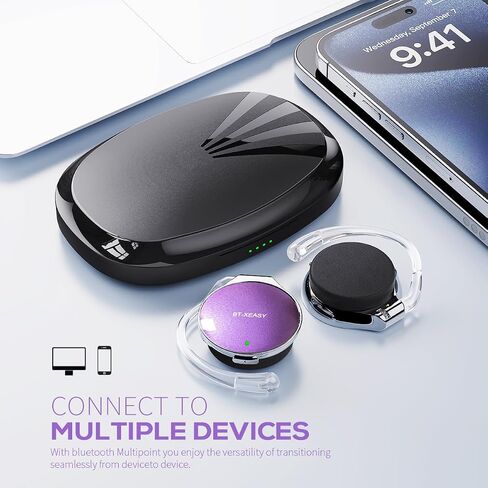 Open Ear Headphones Wireless 52hrs Bluetooth 5.4 Over Ear Hooks Headphones Earbuds with Microphone Ear Clip Headphones Simultaneously Connect 2 Devices Clip on Earphones in Kuwait