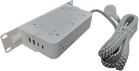 Blazin3D 10-inch Rack PDU Power Strip, 12 Outlets, USB-A/C Ports, 1U, Surge Protection, 6ft Cable (Black) in Saudi Arabia