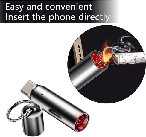 USB-C Electric Lighter.Windproof Waterproof.Phone or Power Bank Powered, mini, Lightweight, Blow Activation, Automatically Turns Off After 10 Seconds(Grey) in Saudi Arabia