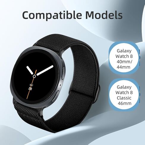 فرق Daqin Stretcy Fands لـ Galaxy Watch 8 Band 40mm 44mm/Galaxy Watch 8 Classic Band 46mm Men Women ، لا توجد فجوة واحدة in Kuwait
