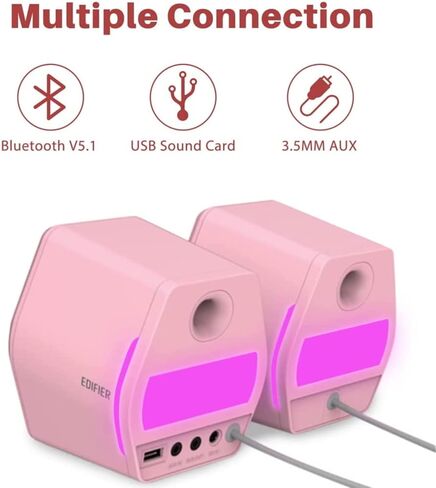 Edifier G2000 32W PC سماعات كمبيوتر للألعاب لأجهزة الكمبيوتر المحمول Mac والكمبيوتر المكتبي مكبرات الصوت بلوتوث USB 3.5 مم مدخل AUX أضواء RGB مكبرات صوت الوسائط المتعددة أحمر in Kuwait