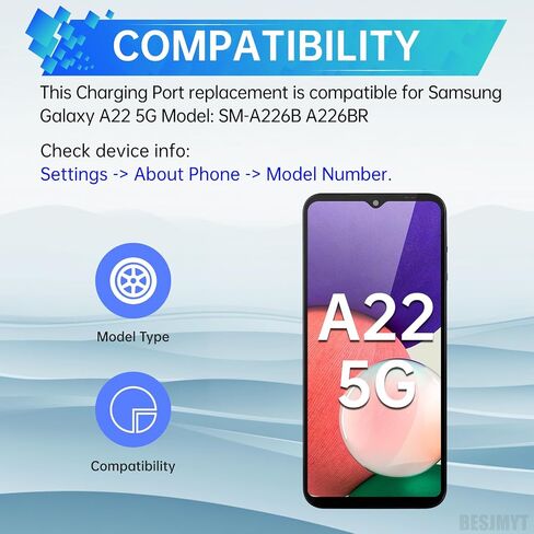 for Samsung Galaxy A22 5G Charging Port Replacement USB Charger Dock Type-C Connector Flex Cable Board with Microphone Jack Headphone Mic Port Repair Fix for A226B A226BR in Saudi Arabia