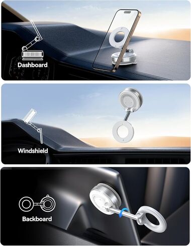 حامل هاتف Joyroom Vacuum Magnetic للسيارة ، وأقوى جبل هاتف كأس شفط ، و 360 درجة قابلة للتعديل Magsafe Mount ، حامل هاتف سيارة قابلة للطي لـ iPhone 16 Pro Max 15 14 13 12 Plus/Android in Kuwait