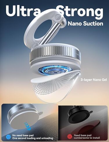 حامل هاتف Joyroom Vacuum Magnetic للسيارة ، وأقوى جبل هاتف كأس شفط ، و 360 درجة قابلة للتعديل Magsafe Mount ، حامل هاتف سيارة قابلة للطي لـ iPhone 16 Pro Max 15 14 13 12 Plus/Android in Kuwait