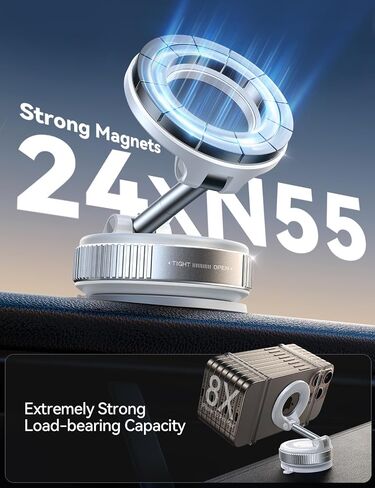 حامل هاتف Joyroom Vacuum Magnetic للسيارة ، وأقوى جبل هاتف كأس شفط ، و 360 درجة قابلة للتعديل Magsafe Mount ، حامل هاتف سيارة قابلة للطي لـ iPhone 16 Pro Max 15 14 13 12 Plus/Android in Kuwait