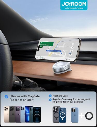 حامل هاتف Joyroom Vacuum Magnetic للسيارة ، وأقوى جبل هاتف كأس شفط ، و 360 درجة قابلة للتعديل Magsafe Mount ، حامل هاتف سيارة قابلة للطي لـ iPhone 16 Pro Max 15 14 13 12 Plus/Android in Kuwait
