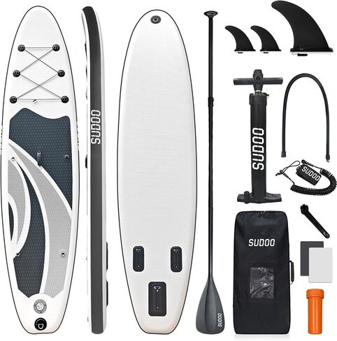 SUDOO Inflatable Stand Up Paddle Board. 10'x30 x6 Stand-Up Paddleboards. Ultra-Light SUP Board for Adult & Youth. Paddle Boards incl Paddle/Pump/Backpack/Leash/3 Fins/Non-Slip Deckpad/Repair Kit in Saudi Arabia