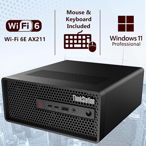 Lenovo ThinkStation P3 SFF Workstation Desktop (Intel 20-Core I7-14700 ، 128GB RAM ، 4TB SSD ، NVIDIA T400 4GB) للمهندسين والمحللين والمهنيين المبدعين ، Thunderbolt 4 ، Ethernet ، Wi-Fi ، Win 11 Pro Pro in Kuwait