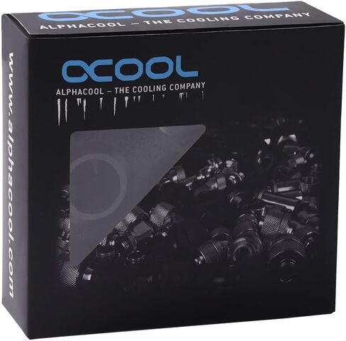 Alphacool Eiszapfen Pro Hardtube G1/4 "Fitting ، 16mm OD ، Black Deep ، 6 packs in Saudi Arabia