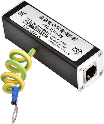 RJ11 Telephone Fax Protector, Lighting Thunder Arrester Device, Audio Telephone Protector Data Single Protector 110V in Saudi Arabia