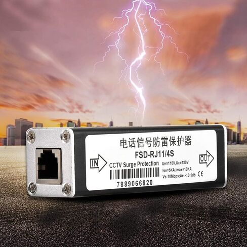 RJ11 Telephone Fax Protector, Lighting Thunder Arrester Device, Audio Telephone Protector Data Single Protector 110V in Saudi Arabia