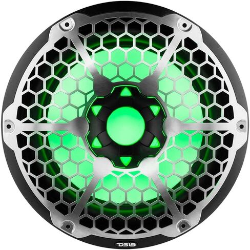 DS18 NXL-12SUB/BK Hydro 12" Marine Audio Subwoofer 700 Watts Max 350 Watts RMS 4 Ohms with Integrated RGB Lights - Weatherproof Bass for All Elements Sound Systems - IP65 Marine Grade - 1 Speaker in Saudi Arabia