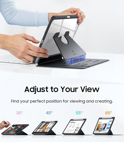 Fintie Magnetic Stand Case for iPad Air 11-inch M3 (2025) / M2 (2024), iPad Air 5th (2022) / 4th Generation (2020) 10.9 Inch, Multi-Angle Viewing Clear Cover with Pencil Holder, Purple in Saudi Arabia