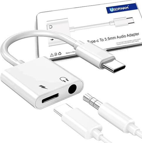 USB C to 3.5 Mm Headphone Jack Adapter for iPhone, Aux Adapter Converter Dongle Audio Cable Compatible with Ipad MacBook iPhone 16/15 Full Model and Samsung Galaxy After S8 Series in Kuwait