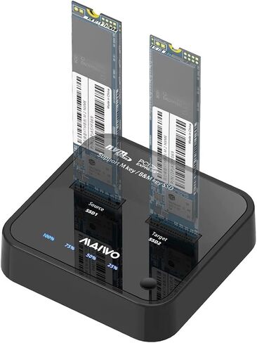 محطة إرساء Dual Bay NVMe، وحدة نسخ MAIWO M.2 مع استنساخ NVMe (بحد أقصى 10 جيجابت في الثانية)، قاعدة M.2 مع ضوء مؤشر LED، وضع النوم تلقائيًا in Kuwait