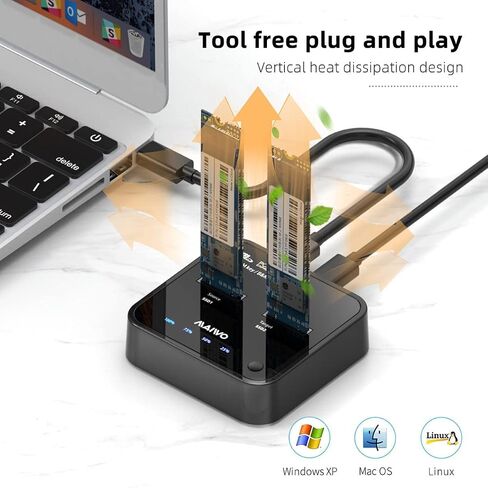محطة إرساء Dual Bay NVMe، وحدة نسخ MAIWO M.2 مع استنساخ NVMe (بحد أقصى 10 جيجابت في الثانية)، قاعدة M.2 مع ضوء مؤشر LED، وضع النوم تلقائيًا in Kuwait