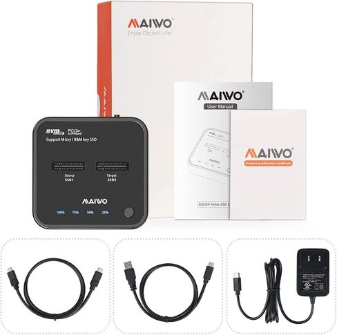 محطة إرساء Dual Bay NVMe، وحدة نسخ MAIWO M.2 مع استنساخ NVMe (بحد أقصى 10 جيجابت في الثانية)، قاعدة M.2 مع ضوء مؤشر LED، وضع النوم تلقائيًا in Kuwait