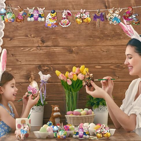36 Pcs Mothers Day Wooden Ornament Gnome Floral Flower Best Mom Love Mom Sign Heart Wooden Tree Ornaments Embellishment Banner for Happy Mother's Day Mother's Birthday Party Decorations Supplies in Saudi Arabia
