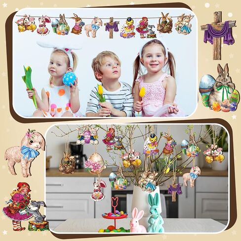 36 Pcs Mothers Day Wooden Ornament Gnome Floral Flower Best Mom Love Mom Sign Heart Wooden Tree Ornaments Embellishment Banner for Happy Mother's Day Mother's Birthday Party Decorations Supplies in Saudi Arabia