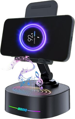 مكبر صوت Bluetooth مع الشحن اللاسلكي والهاتف الخلوي ، وأفضل مكبرات صوت من أجل iPhone/iPad/Samsung Galaxy ، و HD Prounde Sound مثالي للمنزل والخارج ، والهدية الإبداعية (أسود) in Saudi Arabia
