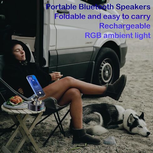 مكبر صوت Bluetooth مع الشحن اللاسلكي والهاتف الخلوي ، وأفضل مكبرات صوت من أجل iPhone/iPad/Samsung Galaxy ، و HD Prounde Sound مثالي للمنزل والخارج ، والهدية الإبداعية (أسود) in Saudi Arabia