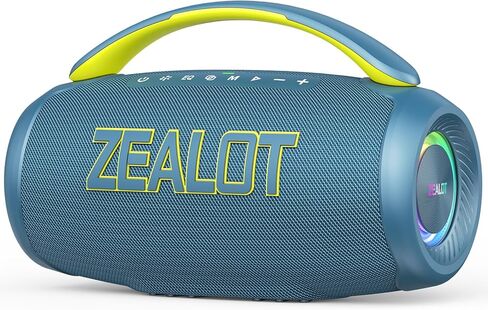 ZEALOT Portable Bluetooth Speaker, 80W Peak Waterproof Loud Booming Sound Speakers, Dual Pairing, XBass, 20H Playtime, Outdoor Speaker with Handle for Camping, Beach, Party, Backyard(Black) in Kuwait