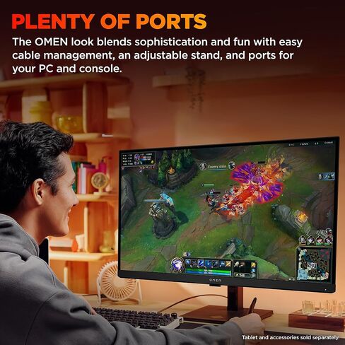HP OMEN 27 inch QHD 180Hz Gaming Monitor, Quad HD Display (2560 x 1440), IPS Panel Technology, HDR 400, 1ms GtG (with Overdrive), AMD FreeSync Technology, Black, OMEN 27q G2 (2025) in Saudi Arabia