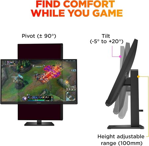 HP OMEN 27 inch QHD 180Hz Gaming Monitor, Quad HD Display (2560 x 1440), IPS Panel Technology, HDR 400, 1ms GtG (with Overdrive), AMD FreeSync Technology, Black, OMEN 27q G2 (2025) in Saudi Arabia