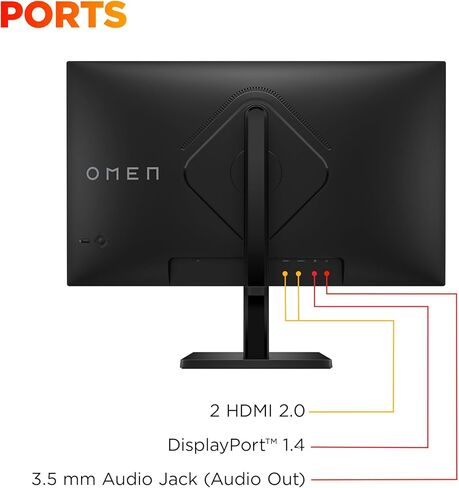 HP OMEN 27 inch QHD 180Hz Gaming Monitor, Quad HD Display (2560 x 1440), IPS Panel Technology, HDR 400, 1ms GtG (with Overdrive), AMD FreeSync Technology, Black, OMEN 27q G2 (2025) in Saudi Arabia