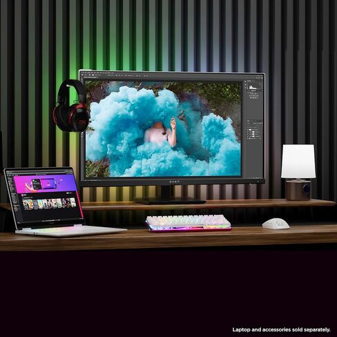 HP OMEN 27 inch QHD 180Hz Gaming Monitor, Quad HD Display (2560 x 1440), IPS Panel Technology, HDR 400, 1ms GtG (with Overdrive), AMD FreeSync Technology, Black, OMEN 27q G2 (2025) in Saudi Arabia