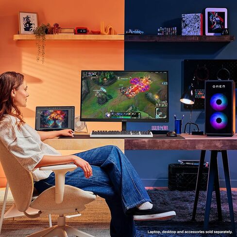 HP OMEN 27 inch QHD 180Hz Gaming Monitor, Quad HD Display (2560 x 1440), IPS Panel Technology, HDR 400, 1ms GtG (with Overdrive), AMD FreeSync Technology, Black, OMEN 27q G2 (2025) in Saudi Arabia