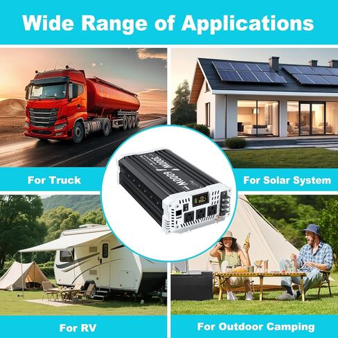 3000 watt Pure sine Wave Inverter, 12V DC to 110V AC Power Inverter, Used for Solar Emergency Power Supply in RV Homes, with 3 AC Output sockets, USB Port, Type-C Port, Remote Control with LCD Screen in Saudi Arabia