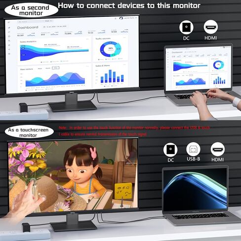 27 بوصة شاشة اللمس شاشة 2K 240Hz QHD 2560X1440 IPS شاشة الكمبيوتر ، HDMI & type C & USB & Displayports ، عرض متعدد اللمسات من 10 نقاط لعمليات الأعمال والألعاب ، بدون إطار ، 240 هرتز ، فيسا in Kuwait