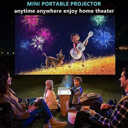 4K Projector 15000 Lumens Portable Video Projector ، 200 "شاشة Full HD 1080p Mini Movie Projector ، متوافق مع HDMI USB Smarthes Stick Stick Stick for Outdoor/Home Profection in Saudi Arabia