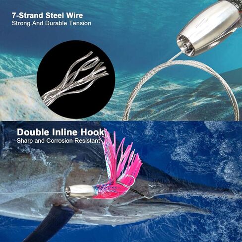 Viketech 12 '15oz مقاوم للصدأ في أعماق البحار الصيد في الأسماك المتجهزة لمارلين التونة Mahi Mahi Wahoo Sailfish Dolphin Saltwater Saltwater Offshor in Kuwait