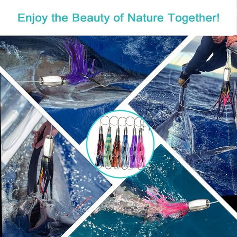 VIKETECH 12’’ 15oz Stainless Deep Sea Fishing Trolling Lure for Marlin Tuna Mahi Mahi Wahoo Sailfish Dolphin Saltwater Offshore Big Game Trolling Lures Included Mesh Bag in Saudi Arabia