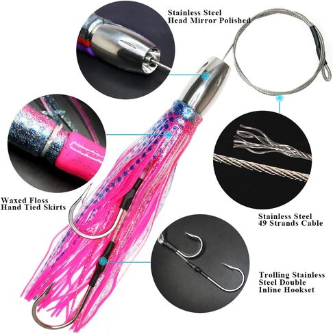 Viketech 12 '15oz مقاوم للصدأ في أعماق البحار الصيد في الأسماك المتجهزة لمارلين التونة Mahi Mahi Wahoo Sailfish Dolphin Saltwater Saltwater Offshor in Kuwait