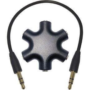 5-Jack Audio سماعة رأس الخائن 5 طريقة للأجهزة 3.5 مم محول فاصل الأذن 5 منافذ محول موصل أنثى (5 حزم) in Kuwait