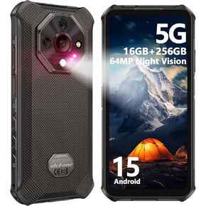 Ulefone Armor X16 Pro 5G Rugged Phone, 16GB+256GB/2TB, MTK Dimensity 6300 Android 15, 10360mAh(33W) 64MP+25MP Night Vision 6.56" 120Hz Display, Dual 5G, Waterproof, Widevine L1, NFC - Wasteland Shadow in Kuwait