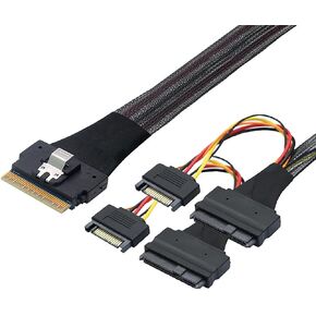 SFF-8654 8I إلى DUBL SFF-8639 NVME (U.2)-80cm slimsas إلى SAS/SATA Cable Cable مع NVME SSDS in Kuwait